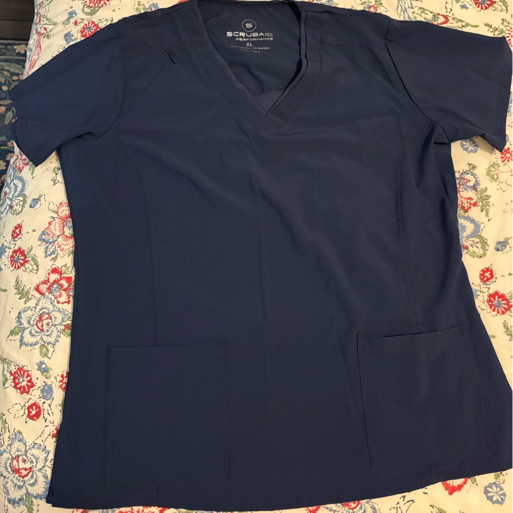 Scrubaid navy blue scrub set XL, top and bottom